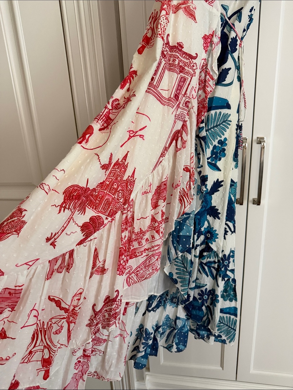 FARM Rio White Maxi Dress with Red and Blue Floral Prints - Picture 4 of 6